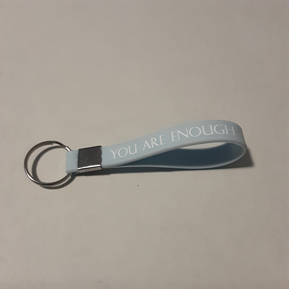 *FREE* Inspirational Light Blue Keychain "You Are Enough"